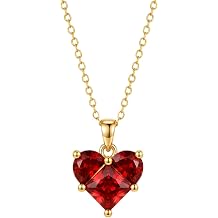 Crystal Heart Necklace For Women-Gold Plated Birthstone Necklace For Valentine's Day Mother's Day Christmas Birthday Gift