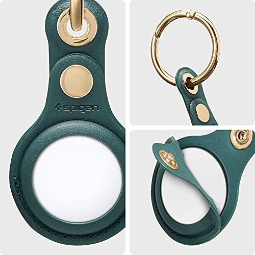 Image of Spigen Valentinus with Keychain Ring Designed for AirTag Case Cover AirTags Holder (2021) - Midnight Green