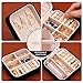 Neveika Portable Travel Mini Jewelry Box Leather Jewellery Ring Organizer Case Storage Gift Box Girls Women (black).