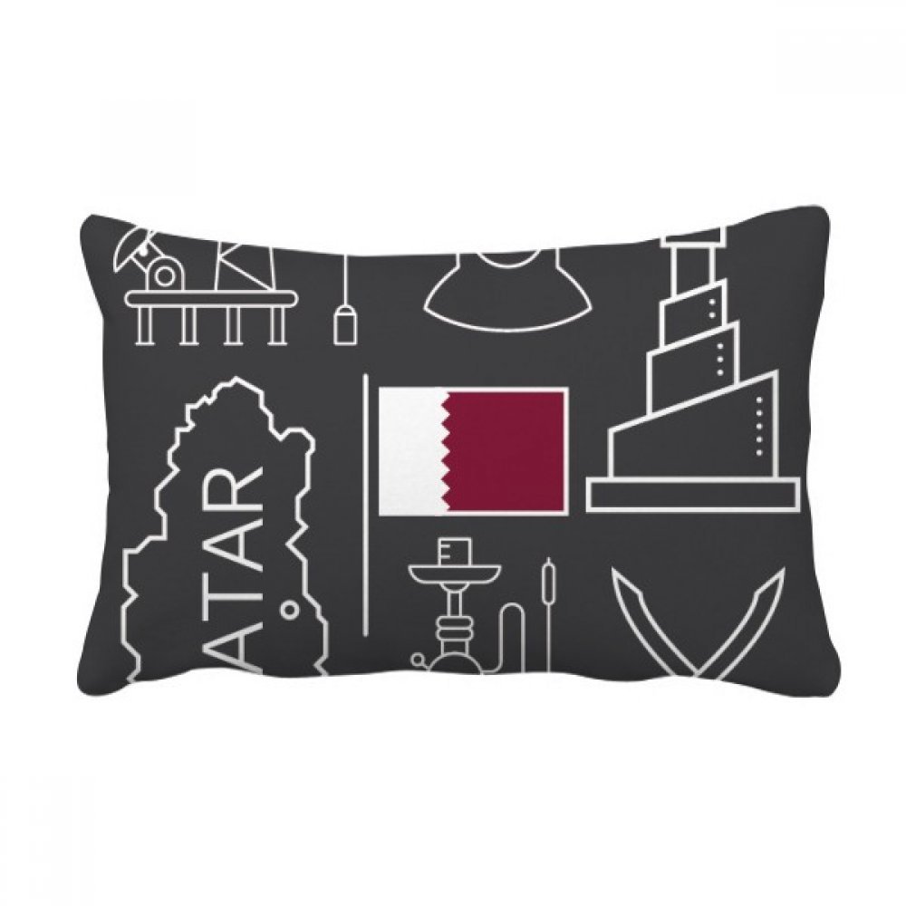 Coussin Qatar drapeau pétrole oreiller lombaire canapé déco maison 40x60