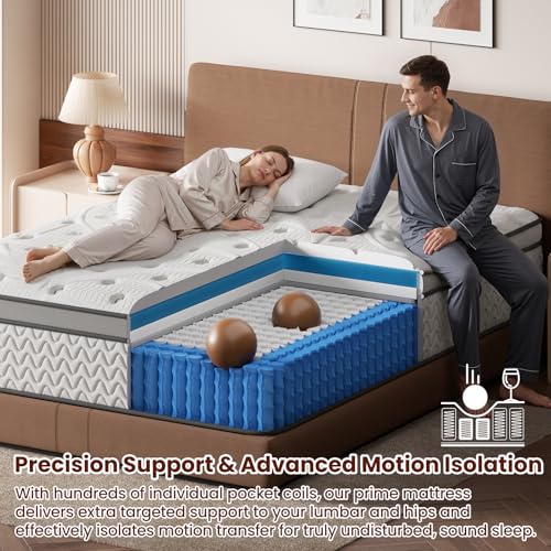 Image of Sleep Firm Mattress with Extra Lumbar & Shoulder Support, Hotel Collection Hybrid Single Mattresses Pain Relief - Fiberglass Free - 365 Night Trial (Twin, 10, 10, Inches, Medium)