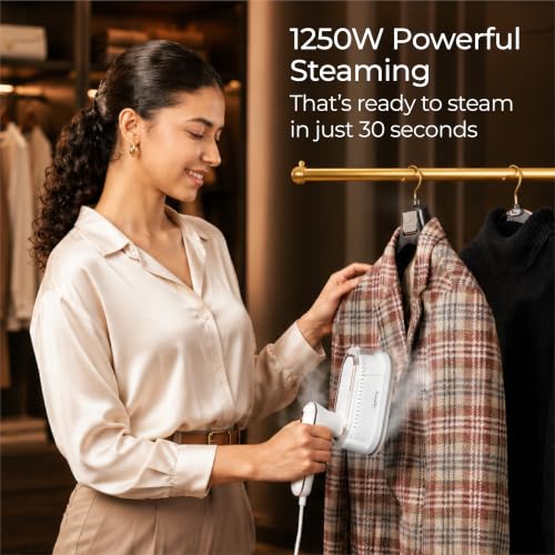 Image of Lifelong 1250 Watt Garment Steamer for Clothes | Handheld Garment Steamer with Rest Stand for Iron | Portable & Foldable Mini Steam Press Suitable For Traveling - 90 ml Tank Capacity (LLGRMS905)