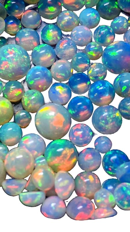 Opale éthiopienne AAA 4mm : cabochon rond naturel pour bijoux d'exception