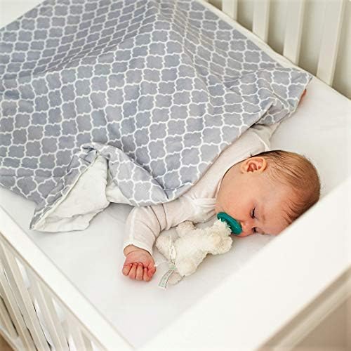 Comfy Cubs Baby Blanket for Newborn, Soft Minky Swaddle Sleeping Blanket, Travel Car Nursery Crib Stroller Milestone Blanket, Reversible Unisex Large Fluffly Fleece Wraps (Grey Pattern)