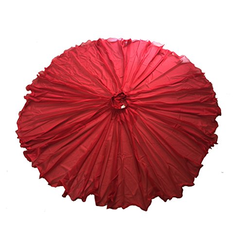 Wuchieal Women's Belly Dance Skirt Tribal Chiffon Full Skirt (Hot Red) #TOP2