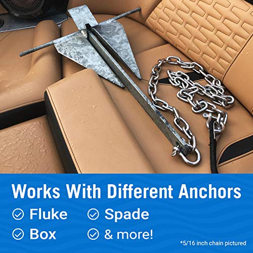 Boat Anchor Chain 4 Foot 1/4" Stainless Steel Anchor Chain And Double Shackle Link Ends Marine Grade Boat Accessories For Pontoon, Deck Boat, Open Fisher And More #TOP3
