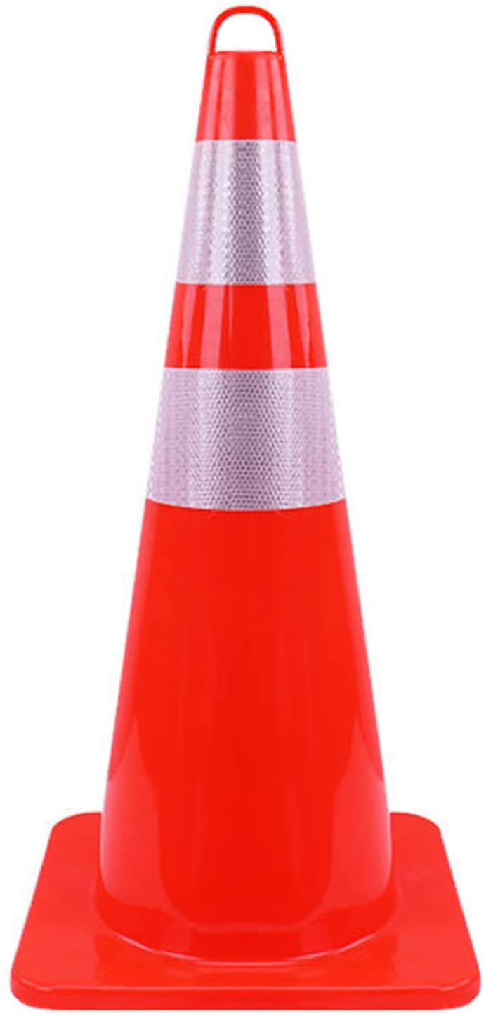 Cônes de signalisation routière durables en PVC, cônes de sécurité portatifs Rouges, cônes de Chantier lestés avec col réfléchissant, pour Le stationnement, la Formation à la Conduite et Les