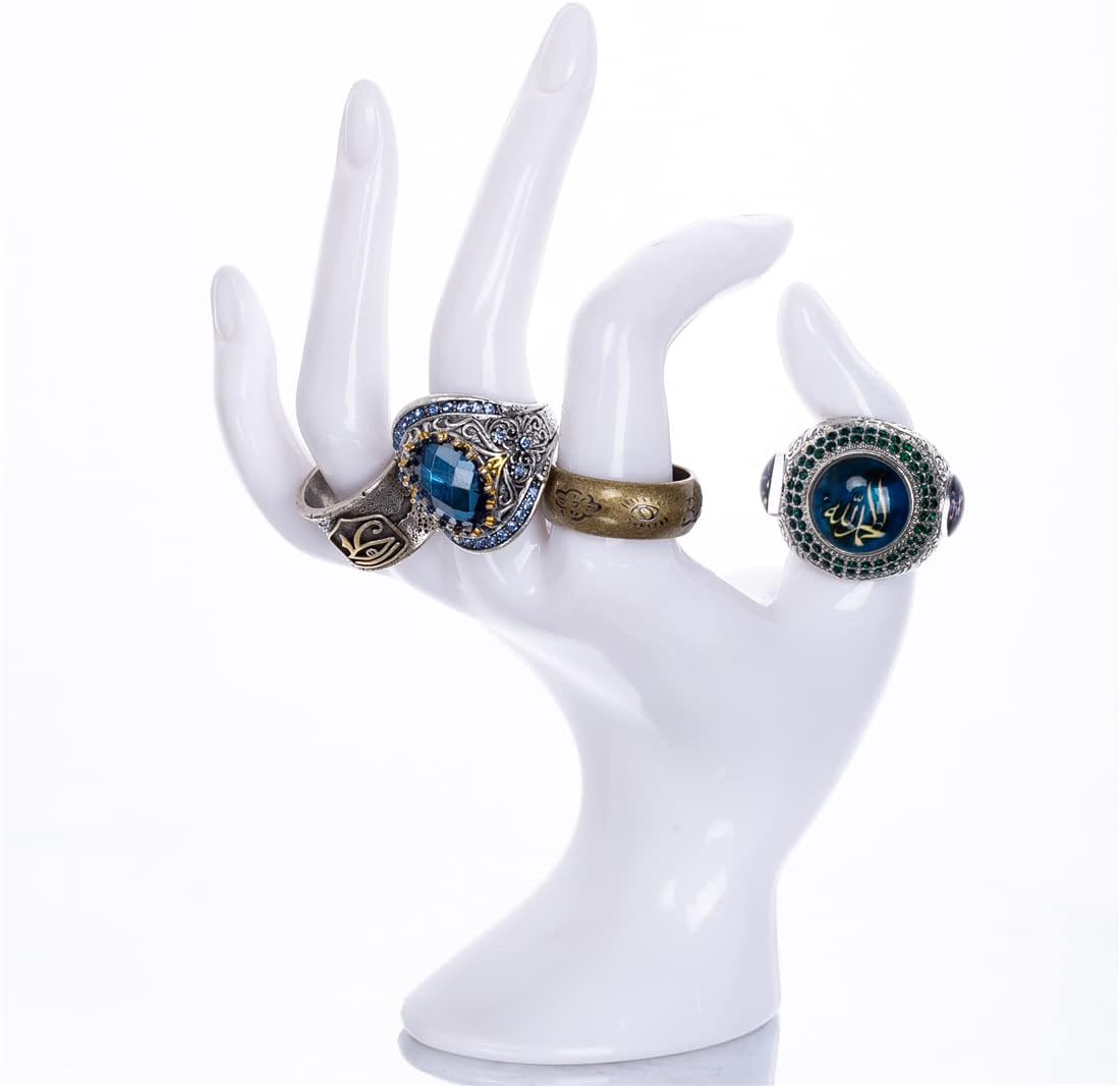 HOMEGOAL Hand Jewelry Holder, Bracelet Ring Watch Jewelry Display Holder Stand, Mannequin Hand, Polyresin, 7 Inch (White)