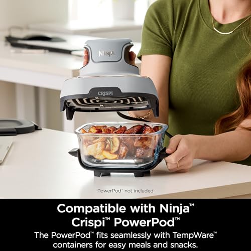 Image of Ninja 6-Cup 2-Pack CleanCrisp Glass Containers for Meal Prep & Leak-Proof Storage Lids, Compatible with Crispi Portable Cooking System FN101 Only, Microwave, Freezer & Dishwasher Safe, XSKSFN2X6CUP