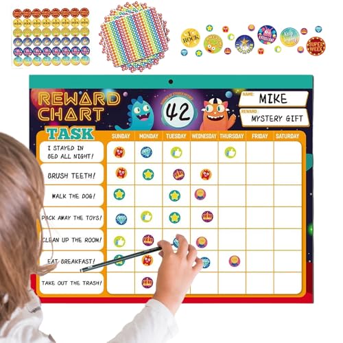 Tabla de recompensas para niños: fomenta rutinas y orden con este tablero magnético reutilizable