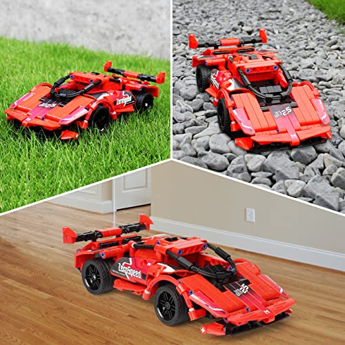 IKIDSUN Ferngesteuertes Bauspielzeug für Kinder, 2.4 GHz Technic RC-Rennwagen,2 in 1 Rennfahrer Bausätze, 351 Teile STEM… – Bild 4