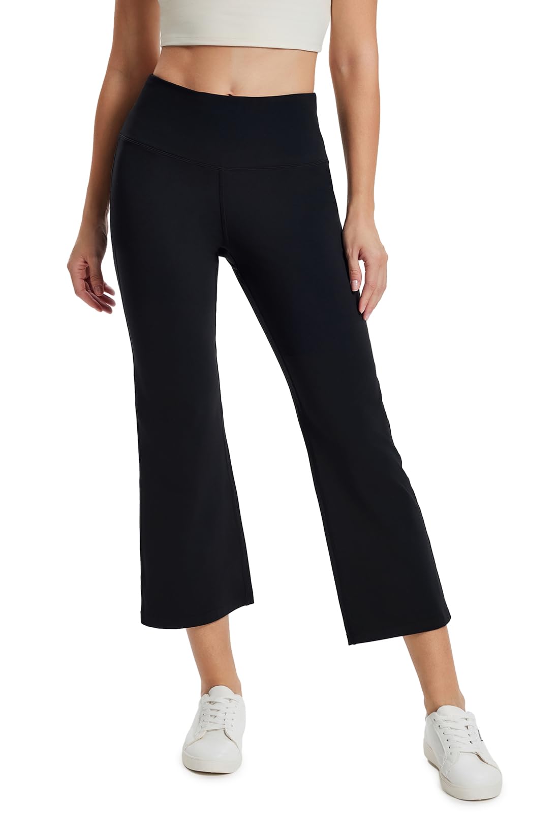 Yogipace Womens High Rise Flare Capri Yoga Pants Cropped Bootcut Leggings for Casual Lounge Travel 23 25 28