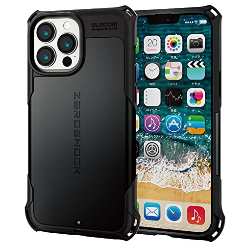 �G���R�� iPhone 13 Pro Max/�n�C�u���b�h�P�[�X/ZEROSHOCK/�u���b�N