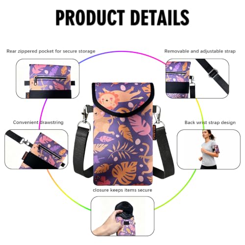 Image of Neoprene Phone Sleeve Pouch Case Bag for Men Women w /Crossbody Strap /Neck Lanyard for iPhone 17 /16 /15 /14 Pro Max, Samsung S25,Pixel 10