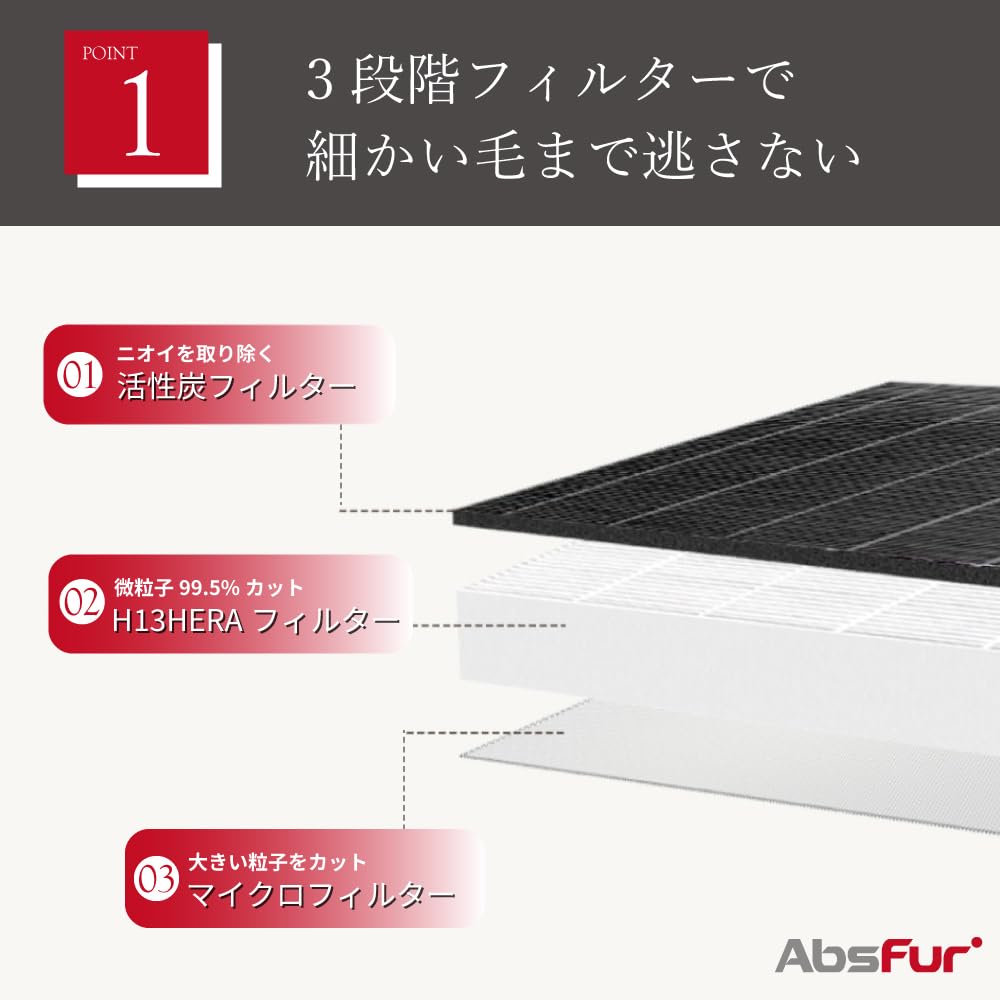 Amazon | 【日本製】AbsFur エブスファー 3 in 1 抜け毛吸引機 ハンズ