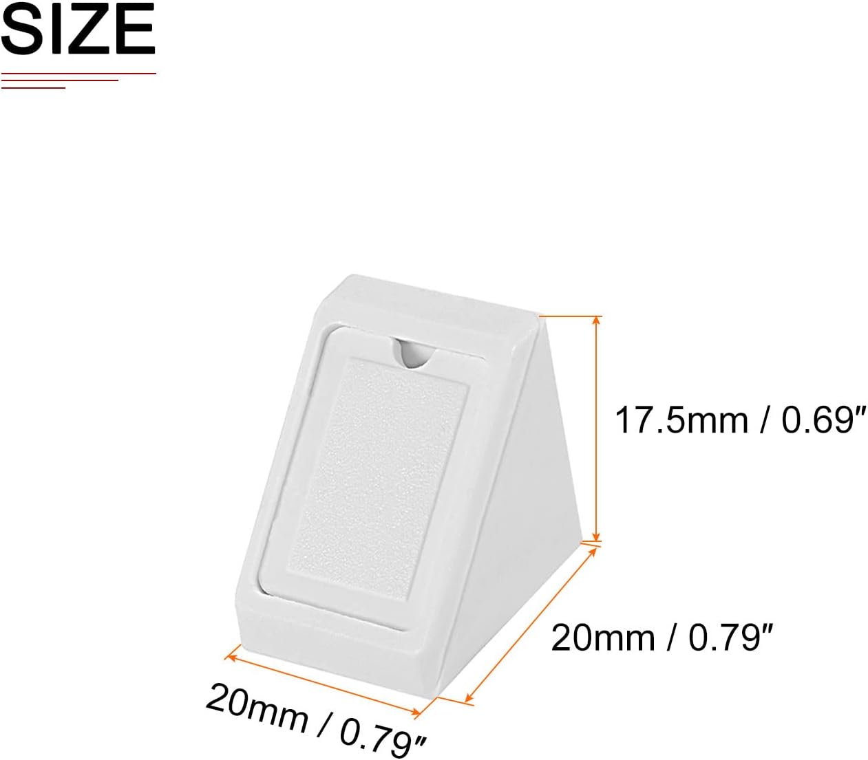 DTGN 20x20x17.5mm(LxWxH) Plastic Corner Brackets -50Pack - Good for Furniture Repairing - 2 Holes L Shape Right Angle Brace - White