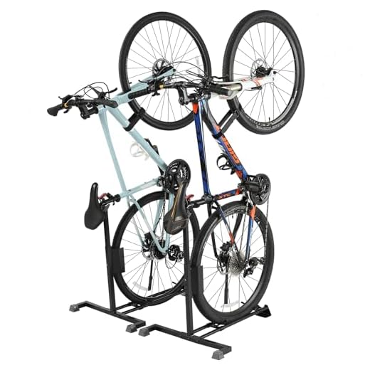 YueTong Heavy Duty Bike Stand - Vertical & Horizontal Storage, Upright Bicycle Stand for Indoor & Garage, Suits MTB, Road & E-bike (2 Pack)