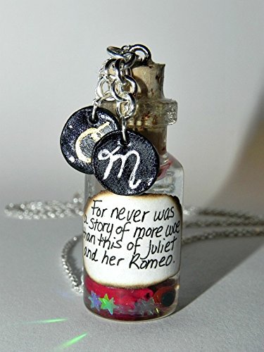 Star Crossed Lovers, Bottle Necklace, Handmade