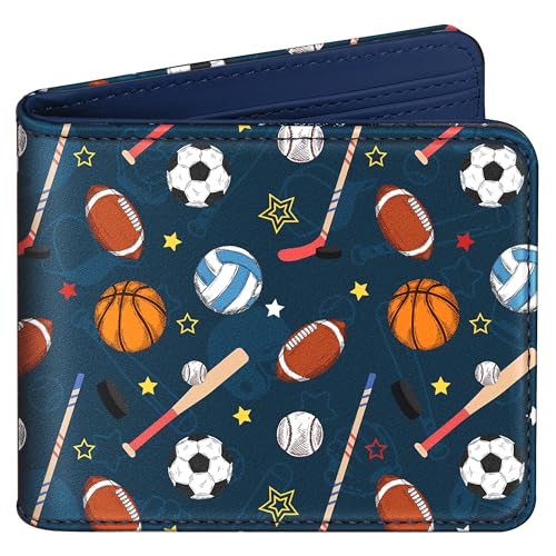Image of Bistup Boys Wallet Cute Leather Bifold Wallet for Teen Boys Cool Sport Basket Ball Credit Card Cash Id Holder Rfid Blocking Cartoon Bi Fold Small Wallets With Coin Pocket Slim Teens Youth Little Boy