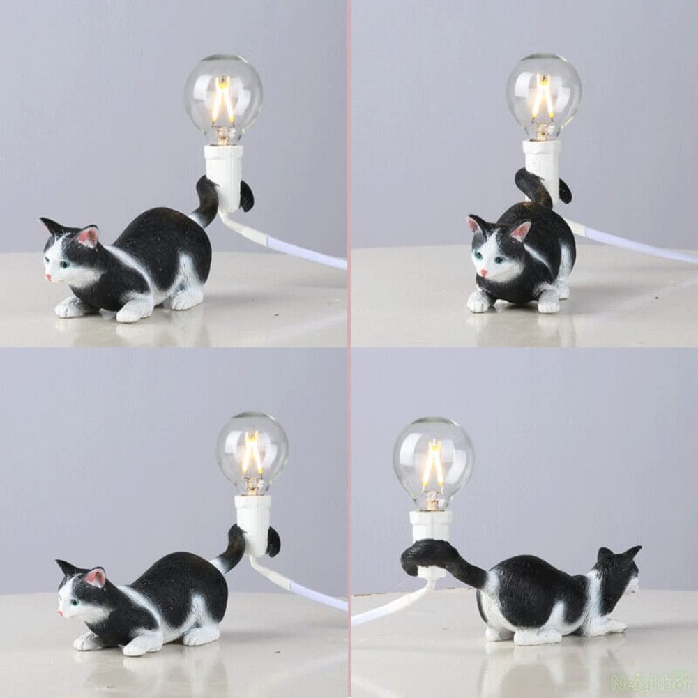 Retro Stained Resin Cat Table Light Dreamy Cat Night Lamp - Retro Stained  Glass Style Table Light With Warm LED Glow For Home Decor Bedside Cat Light, image size:1001x1001