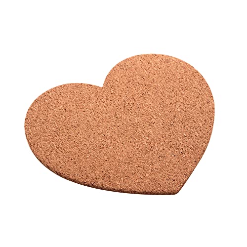 Conjunto 4 Porta Copos de Cortiça Coração 10cm x 9cm - Lyor