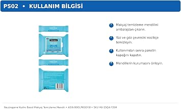 Neutrogena Hydro Boost Makyaj Temizleme Mendili, 25 Adet