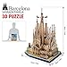 CubicFun National Geographic 3D Puzzles Barcelona City Model Toys Architecture Kits for Adults and Kids,with City Traveller Booklet for Sagrada Família