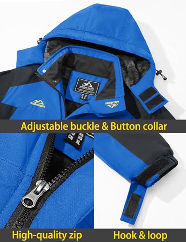 Image of TACVASEN Men's Winter Ski Jacket Waterproof Snow Coats Snowboard Fleece Lining Jacket Warm Parka with Hooded,Standard Length