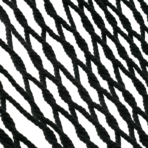 Image of Lazy Daze Hammocks 12FT Double Rope Hammocks, 2 Person Hand Woven Cotton Hammock with Spreader Bar, Carabiner, Tree Strap, Chain for Outside, FIT 13-15 FT Stand, Max 450 Lbs, Black