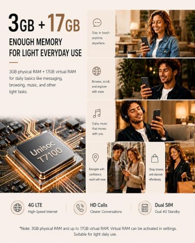 Ulefone Note 22 Unlocked Smartphone, 5" Compact Android 16 Go 4G Cell Phone - 4