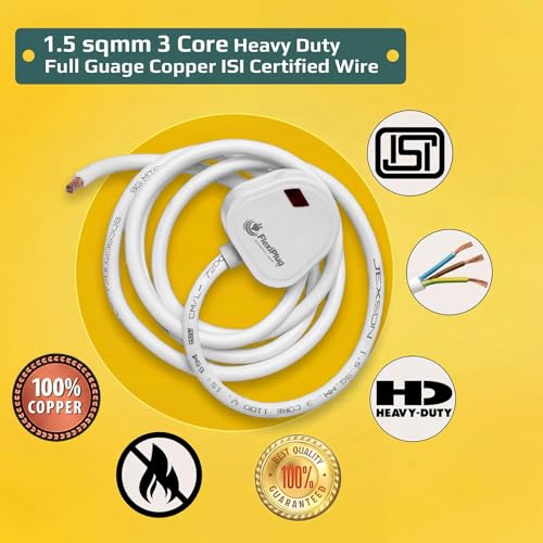 Image of Electric Extension Board - Single 16A with Switch and Heavy Duty 5 Meter Wire (White) (16 /16 10M)