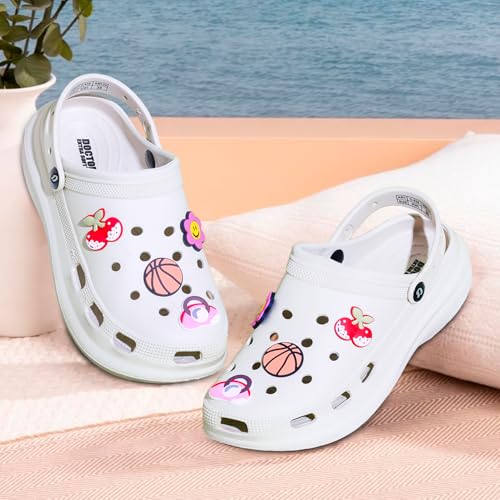 Image of DOCTOR EXTRA SOFT Women's Premium Extra Comfortable Clogs /Sandals with Cute Charms & Adjustable Back Strap for Adult| Lightweight Stylish & Anti-Skid| Waterproof Everyday Use Mules Girls /Ladies D-538