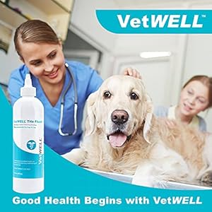 VetWELL Dog Ear Cleaner Solution & Infection Treatment for Dogs & Cats, Tris Otic Cleanser Drops Helps Eliminate Odor and Relieve Infections – 12oz