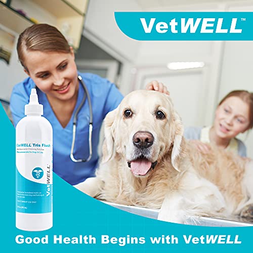 VetWELL Dog Ear Cleaner Solution & Infection Treatment for Dogs & Cats, Tris Otic Cleanser Drops Helps Eliminate Odor and Relieve Infections – 12oz VetWELL Dog Ear Cleaner Solution & Infection Treatment for Dogs & Cats, Tris Otic Cleanser Drops Helps Eliminate Odor and Relieve Infections – 12oz