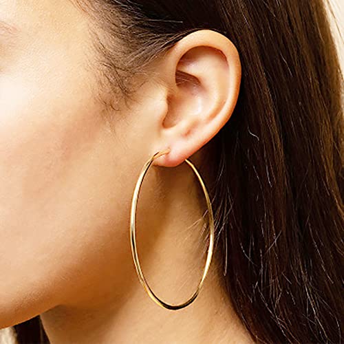 Orecchini a cerchio in oro/argento 40/60 mm