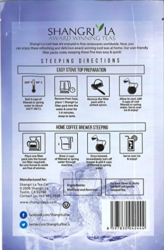 Shangri-La Tea Company Iced Tea, Unsweetened And All Natural, Black Currant, 0.5 Oz (Pack Of 6) (5055) #TOP5