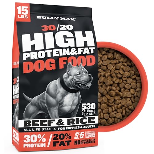 Bully Max Dry Dog Food for Adults & Puppies - High Protein & Fat for Muscle & Weight Gain - High...
