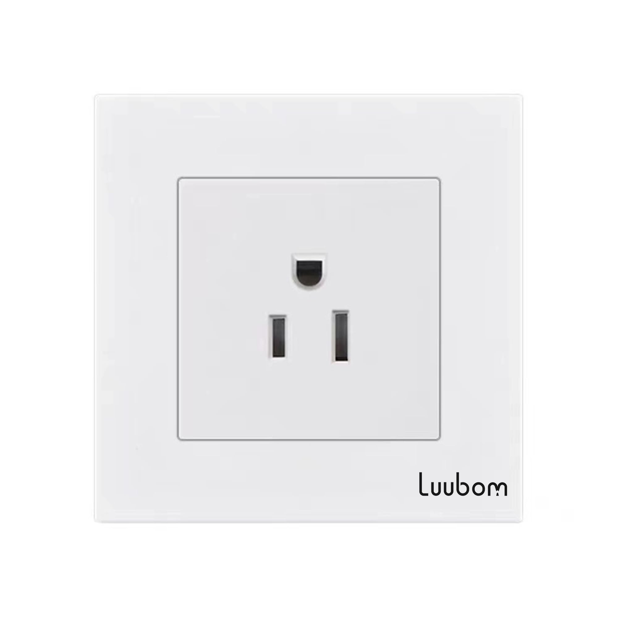 White Receptacle 15A, Standard Decorative Electrical Wall Outlet, US Standard Wall Powerpoints Without Plug