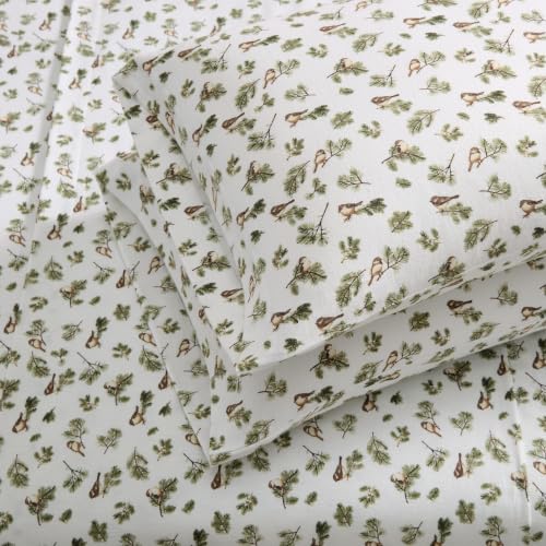 Image of Martha Stewart - Queen Cotton Flannel Sheet Set with Pillowcases | Brushed Feel, Breathable Comfort, Deep Pocket Fit, Fully Elasticized Edge, Self-Hem Finish, Machine Washable