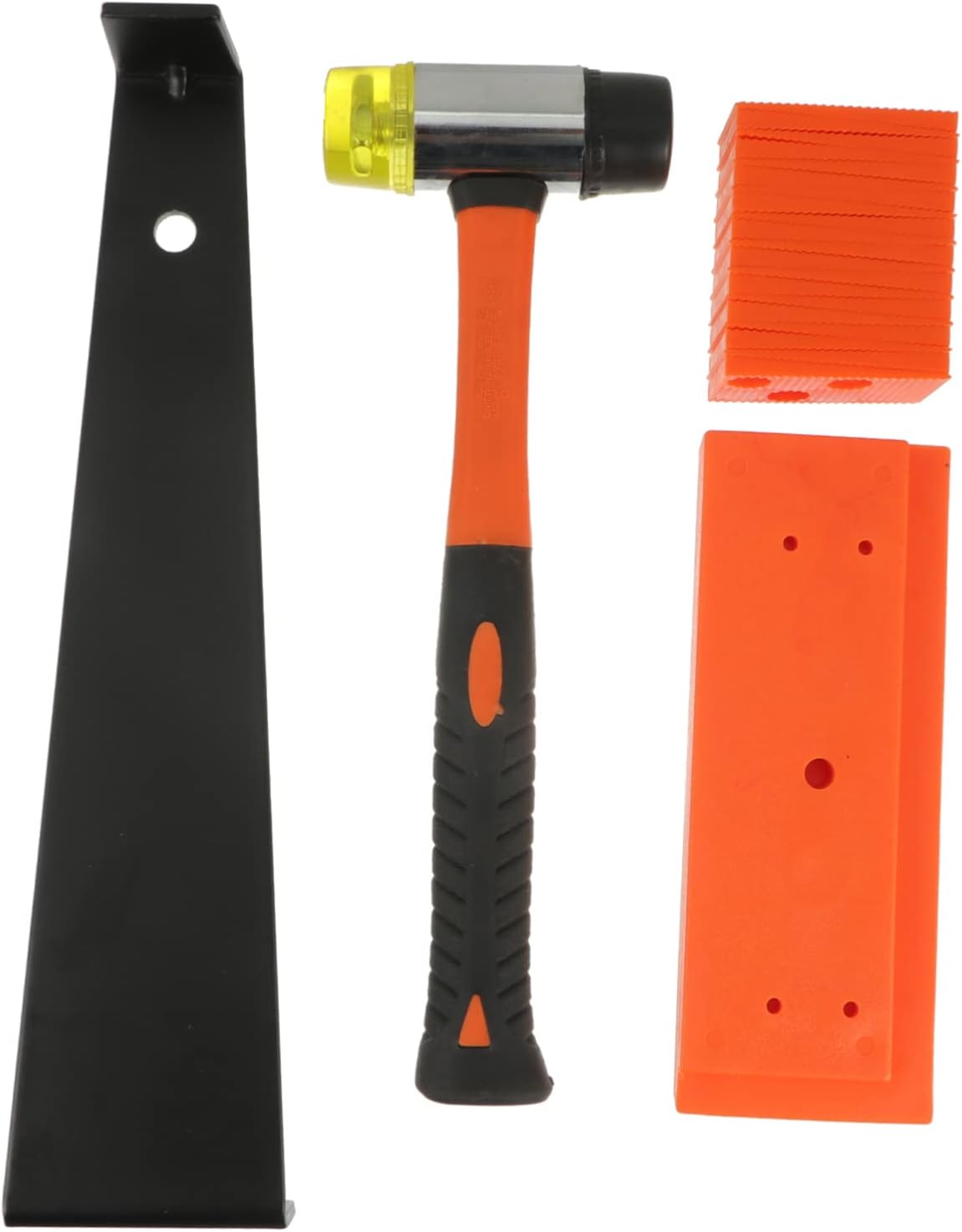 1Set Heavy Duty Wood Flooring Installation Tools Kit with Pull Bar Tapping Block Spacers and Mallet Complete Vinyl and for Easy Setup