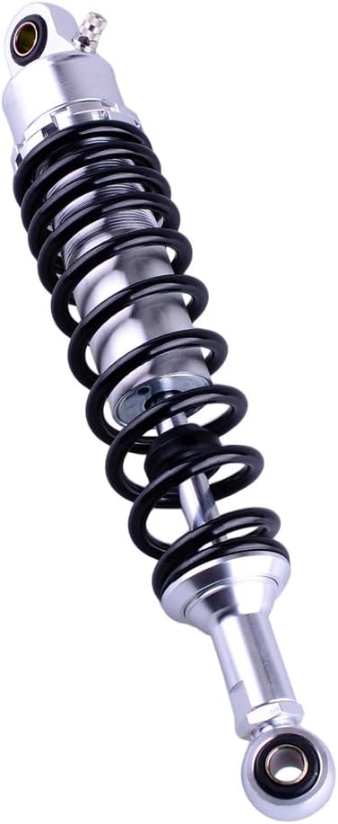 Motorcycke 340MM 13.38" Air Shock Absorbers Adjustable Rear Suspension Universal Fit For Kawasaki Honda Suzuki Yamaha Go Kart Quad Dirt Sport Bikes Silver+Black 1 Pair