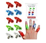 10x LED Fingerlampe für Kinder | Fingerlichter LED weiß rot blau grün | Fingerleuchten Fingerring Leuchtringe als Mitbringsel Mitgebsel Gastgeschenke für Kindergeburtstag für Jungen & Mädchen