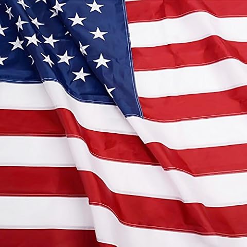 ANLEY EverStrong Series Amerykańska flaga USA 6x10 stóp Heavy Duty Nylon - Haftowane gwiazdy i szyte paski - 4 rzędy szwów - Flagi USA Banner z mosiężnymi przelotkami 6 X 10 Ft