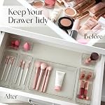 KICHLY 25 Pack Clear Plastic Desk Supplies Organizer, 4 Sizes Desk Drawer Organizer for Office Supplies, Vanity Organizers, Makeup, Gadgets, & Jewelry Storage Bins