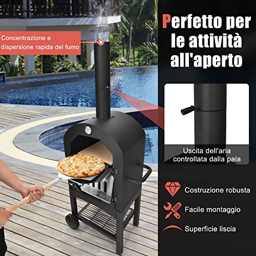 Forno Per Pizza A Legna Da Esterno | Portatile Con Pietra Refrattaria | Gambe Pieghevoli - Foto 13