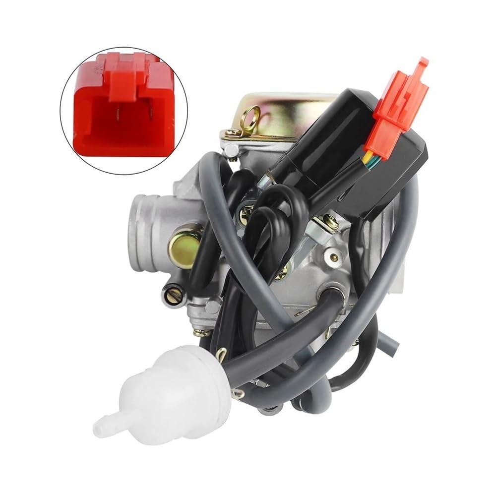 Carburador PD24J de 24mm, carburador PD24J Apto for Patinete de 4 Tiempos GY6, 125cc, 150cc, ATV, Go Karts, ciclomotor, clon de Insecto Baj QMI157 QMI152