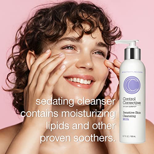 Control Corrective Sensitive Skin Cleansing Milk, 6.7 Oz - Creamy, Calming Cleanser With Soothing Liden Flower, Gentle, Comfrey, Aloe Vera, Chamomomile Extracts, Removes Make-Up & Daily Build Up #TOP4