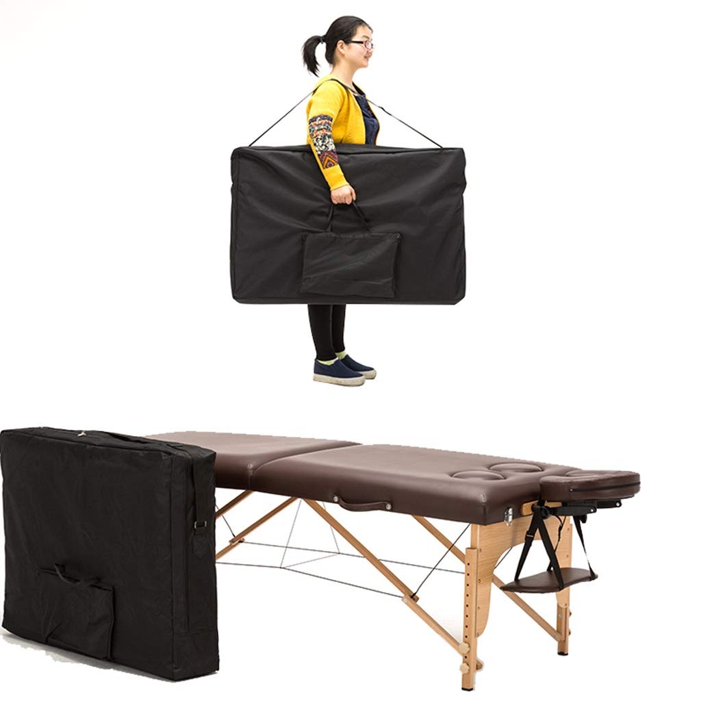 Lettino da Bellezza Portatile, Lettino Spa Pieghevole a 2 sezioni, Adatto per Spa, Massaggi, Bellezza e Altri progetti (Brown)