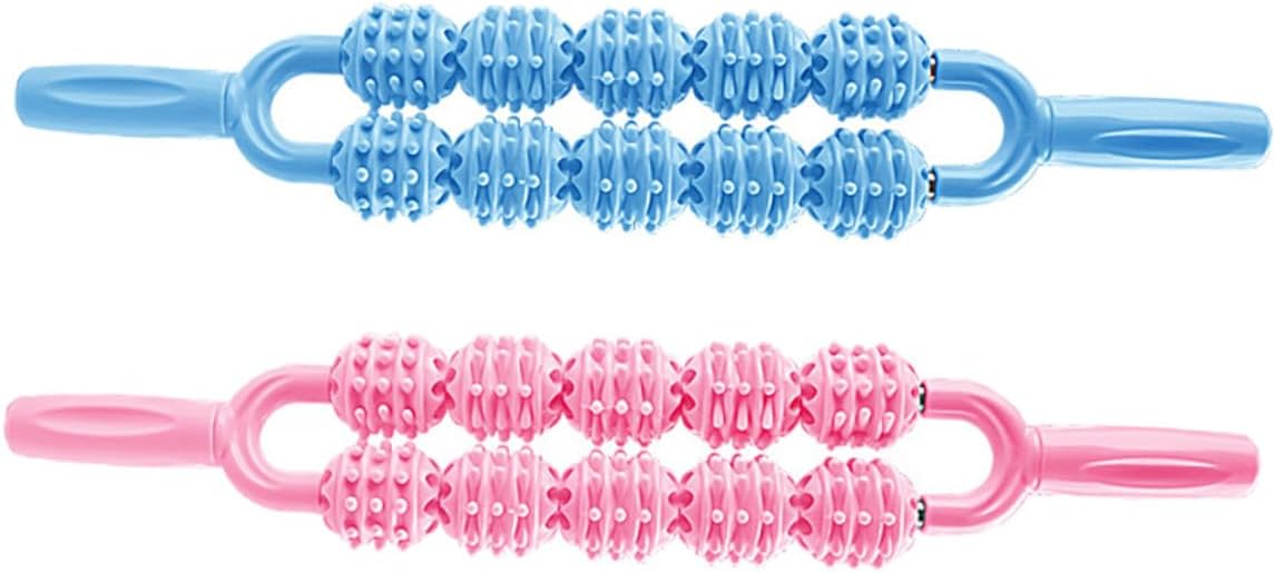 2pcs Muscle Roller Stick for Targeted Relief Plastic Massage Pole for Legs Back Joints Portable Lightweight Manual Massager to Ease Muscle Soreness Cramping Tightness and Enhance