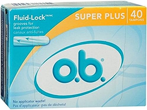 o.b. Tampons, Non-Applicator Tampon, Super Plus Tampons, 40ct - 3 Pack